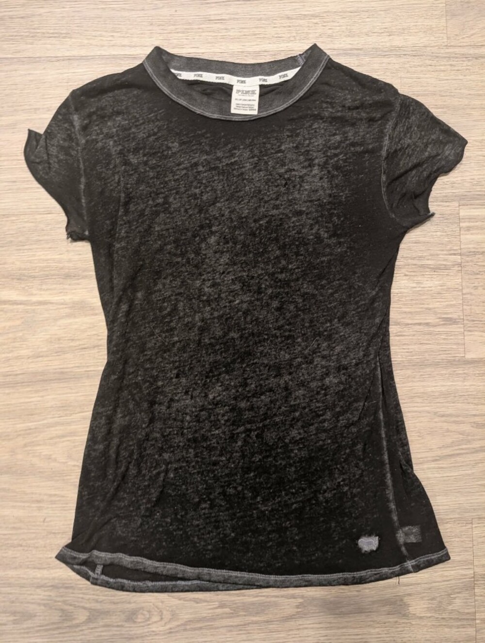 Victoria's Secret PINK Gray Velvet Short Sleeve Top